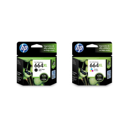 Combo de 2 Cartuchos de Tinta: HP 664 XL Tri Color + 664 XL Negra para HP Deskjet 