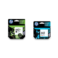 Combo de 2 cartuchos de tinta HP 662 Negra XL + 662 Tri Color para HP Deskjet. 