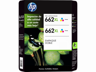 Cartucho HP 662XL Tricolor Original, 300 Páginas - 2 Piezas 