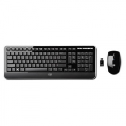 Kit de Teclado y Mouse HP Multimedia 2.4GHz KZ256AA, Inalámbrico, Negro 
