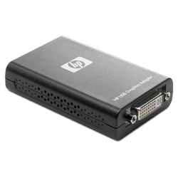 HP Adaptador de Gráficos USB Macho - DVI-I Hembra, Negro 