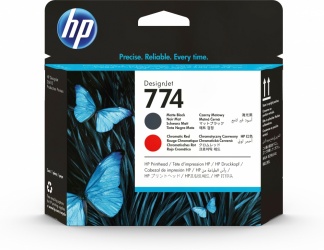 Cabezal HP 774 Paquete de 2 Piezas Negro Mate y Rojo Cromático 