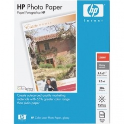HP Papel Fotográfico Laser Glossy, 100 Hojas de Tamaño Carta 