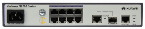 Switch Huawei Gigabit Ethernet S2700-9TP-EI-AC, 8 Puertos RJ-45 10/100/1000 + 1 Puerto SFP, 32 Gbit/s, 8000 Entradas - Administrable 