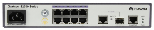 Switch Huawei Fast Ethernet S2700-9TP-SI-AC, 8 Puertos RJ-45 10/100 + 1 Puerto Gigabit SFP, 32 Gbit/s, 8000 Entradas - Administrable 