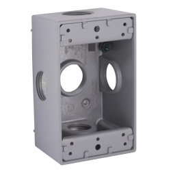 Hubbell Caja para Pared 5332-0, 5 Salidas, Aluminio 