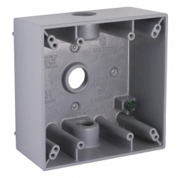 Hubbell Caja para Pared 5333-0, 3 Salidas, Acero 