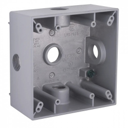 Hubbell Caja para Pared 5334-0, 5 Salidas, Aluminio 