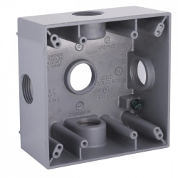 Hubbell Caja para Pared 5342-0, 5 Salidas, Aluminio 