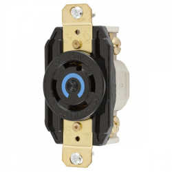 Hubbell Tomacorriente HBL2720, 1 Enchufes, 250V, 30A, Negro 