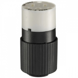 Hubbell Conector Hembra, 15A, 125V, Nema 5-15R, Negro/Blanco 