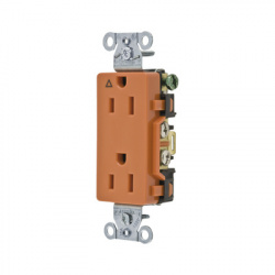 Hubbell Tomacorriente HUB-IG15DR, 2 Enchufes, 125V, 15A, Naranja 