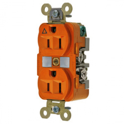 Hubbell Tomacorriente HUB-IG5262, 2 Enchufes, 125V, 15A, Naranja 