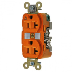 Hubbell Tomacorriente HUB-IG5362, 2 Enchufes, 125V, 20A, Naranja 