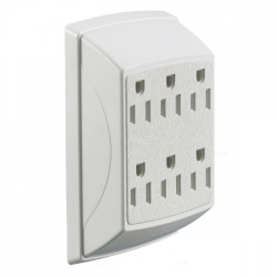 Hubbell Multicontacto de Pared RT600W, 6 Contactos, 15A, 125V, Blanco 