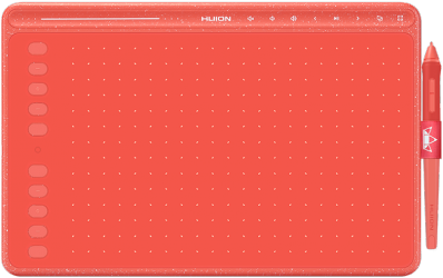 Tableta Gráfica Huion HS611, 258.4 x 161.5mm, Alámbrico, USB, Rojo Coral 
