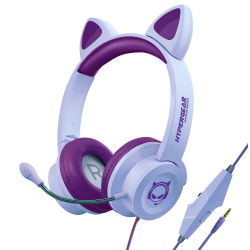 HyperGear Audífonos Gamer para Niños Kombat Kitty, Alámbrico, 1.8 Metros, 3.5mm, Púrpura 