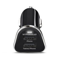 HyperGear Cargador para Auto 14245, 5V, 2x USB-A, Negro 