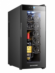 Hypermark Enfriador y Cava de Vinos HM0026CV, Negro, para 12 Botellas 