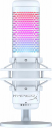 HyperX Micrófono para Streaming QuadCast S, Alámbrico, 32 Ohmios, Blanco 