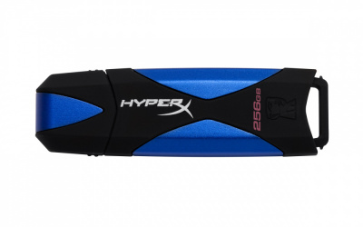 Memoria USB HyperX 3.0 DataTraveler, 256GB, USB 3.0, Lectura 225MB/s, Escritura 135MB/s, Negro/Azul 