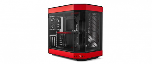 Gabinete HYTE Y60 con Ventana, Midi-Tower, ATX/EATX/ITX/micro-ATX, USB 3.0, sin Fuente, 3 Ventiladores Instalados, Negro/Rojo 