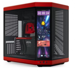 Gabinete Hyte Y70, Midi-Tower, ATX/EATX/Micro-ATX/Mini-ITX, USB 3.0, sin Fuente, sin Ventiladores Instalados, Negro/Rojo 