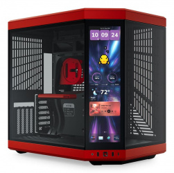 Gabinete Hyte Y70 Touch Infinite, Midi-Tower, ATX/EATX/Micro-ATX/Mini-ITX, USB 3.0, sin Fuente, sin Ventiladores Instalados, Negro/Rojo 