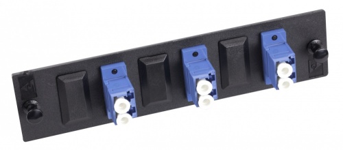 Ideal Panel de 6 Adaptadores de Fibra óptica LC Dúplex, Negro 