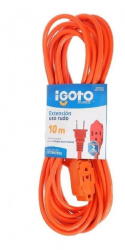 iGoto Extensión ER13-10NA, 3 Contactos, 125V, 10 Metros, Naranja 