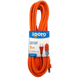 iGoto Extensión ER13-5NA, 3 Contactos, 125V, 5 Metros, Naranja 