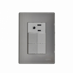 iGoto Atenuador Giratorio INOX1019, 1 módulo, Gris 