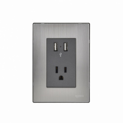 iGoto Tomacorriente INOX2006, 1 Enchufe + 2 USB-A , 125V, 15A, Acero inoxidable 