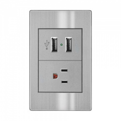 Innlite Tomacorriente APL-107, 1 Enchufe + USB A/USB C, 90 - 250V, 15A, Plata 