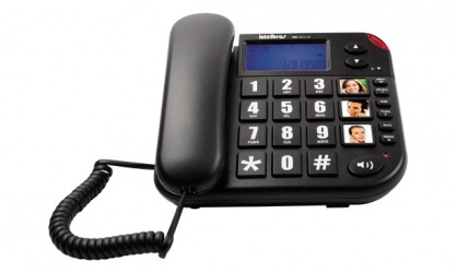 Interbras Teléfono con Teclas Grandes 4000098, Alámbrico, Negro 