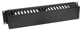 Intellinet Organizador Horizontal de Cables con Tapa de Plástico para Rack/Gabinete 19'', 2U 