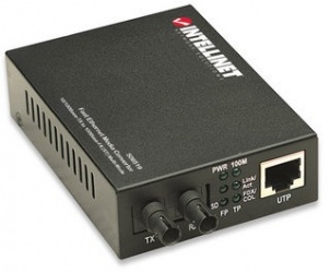 Intellinet Convertidor de Medios Fast Ethernet a Fibra Óptica ST Multimodo, 100 Mbit/s, 2000m 