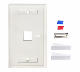 Intellinet Tapa de Pared, 1 Puerto, Blanco 