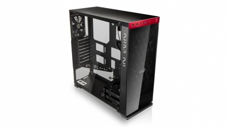 Gabinete In Win 805C RED con Ventana, Midi-Tower, ATX/Micro-ATX/Mini-ATX, USB 2.0/3.0, sin Fuente, Negro/Rojo 