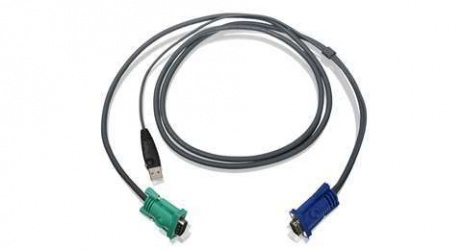 Iogear Cable KVM G2L5202UTAA, VGA Macho - VGA/USB Macho, 1.8 Metros, Negro 