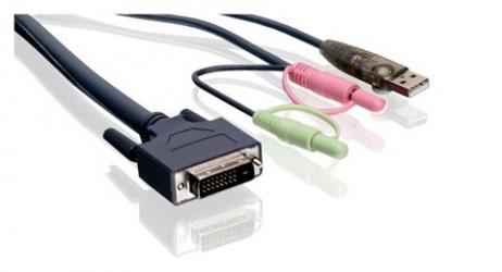 Iogear Cable KVM G2L7D03UDTAA, DVI-D/USB/3.5mm Macho - DVI-D/USB/3.5mm Macho, 3 Metros, Negro 