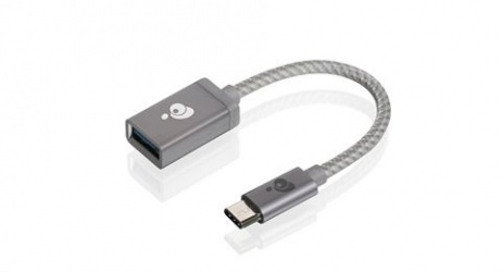 Iogear Adaptador USB-C Macho - USB Hembra, Gris 