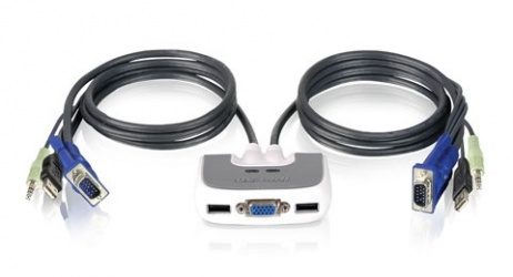 Iogear Switch KVM MiniView, 2 Puertos VGA 