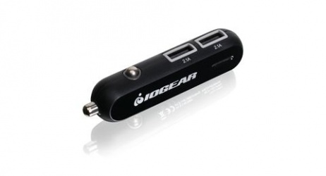 Iogear Cargador para Auto GearPower, 5V, 2x USB 2.0, Negro 