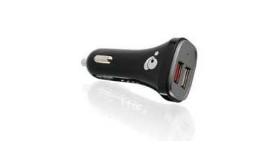 Iogear Cargador para Auto GPAC2U4Q, 12V, 2x USB, Negro 