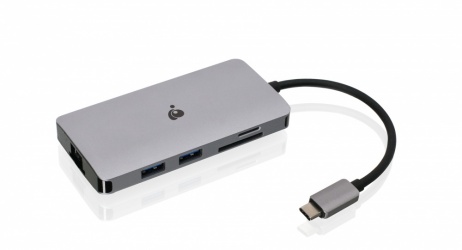 Iogear Docking Station GUD3C06 USB-C, 1x USB-C, 3x USB 3.0, 1x HDMI, 1x RJ-45, Plata 