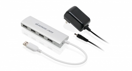 Iogear Hub USB Macho - 4 Puertos USB Macho, 5000Mbit/s, Aluminio 