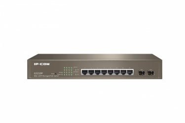 Switch IP-COM Gigabit Ethernet G3210P, 8 Puertos 10/100/1000, 20Gbit/s, 8.000 Entradas - Administrable 