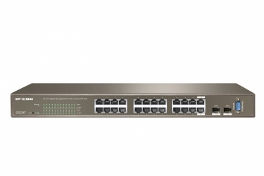 Switch IP-COM Gigabit Ethernet G3224T, 24 Puertos 10/100/1000Mbps + 2 Puertos SFP, 56 Gbit/s, 8000 Entradas - No Administrable 