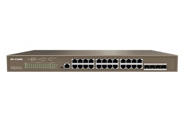 Switch IP-COM Gigabit Ethernet G5328P-24-410W, 24 Puertos PoE 10/100/1000Mbps + 4 Puertos SFP, 56Gbit/s, 16.000 Entradas - Administrable 